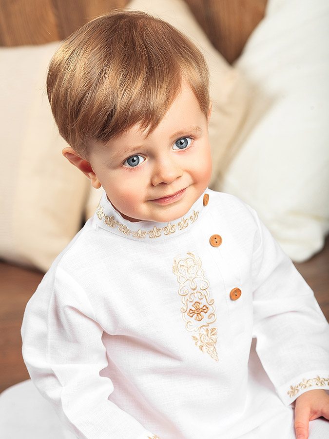 Крестильная косоворотка "Михаил" для мальчика фото 1