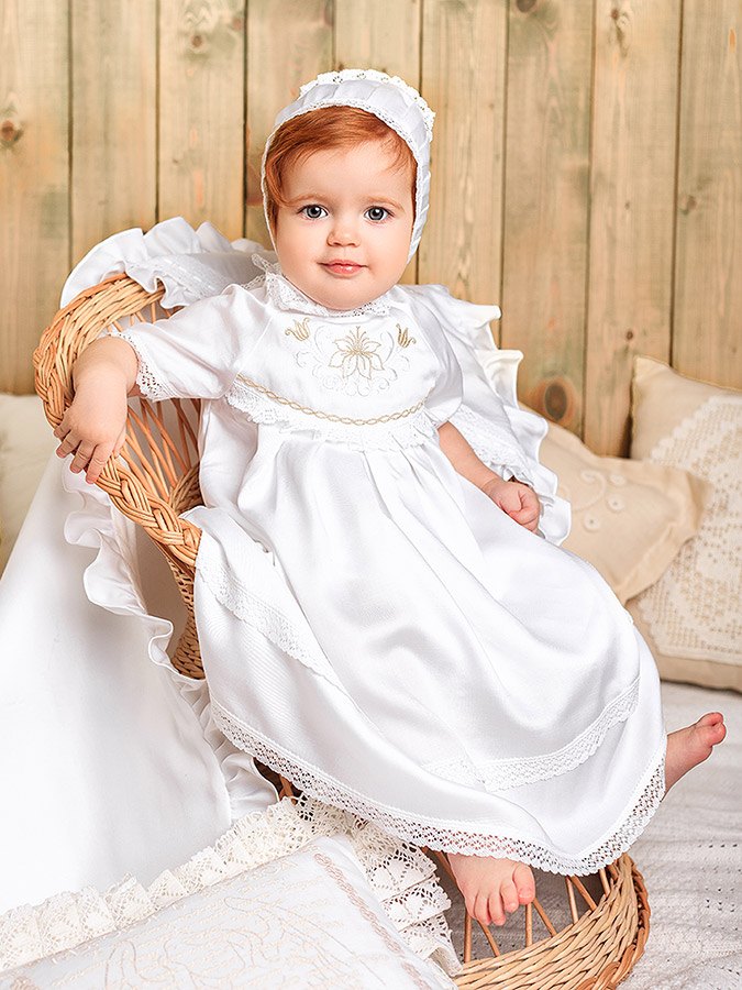 Крестильный комплект для девочки "Елизавета" с крыжмой фото 2