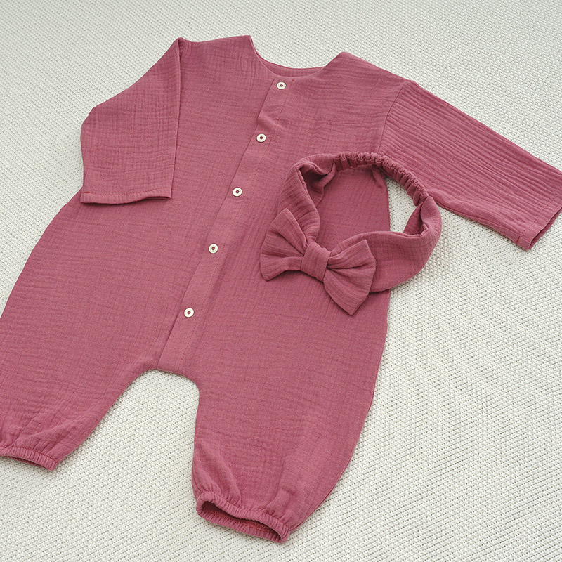 Комбинезон Облачко ягодный из муслина фото 6