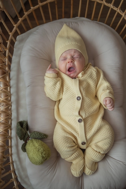 Вязаный текстурный комбинезон Желтый фото 1