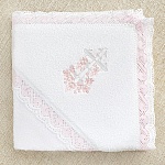 Кружевное полотенце с капюшоном "Крест с лозой"
