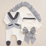 Костюмчик/комплект с уголком Денди крестики-нолики