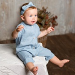 Льняной комбинезон Ветерок серо-голубой