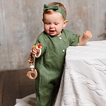 Льняной комбинезон Ветерок зеленый