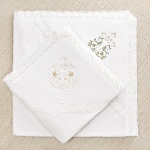 Махровое крестильное полотенце "Процветший крест"