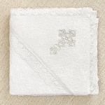 Махровое кружевное полотенце "Ажурный крестик" для крещения