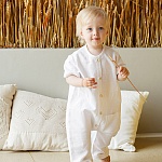 Льняной комбинезон Ветерок белый