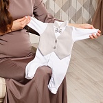 Комплект на выписку мальчика "Самия" белоснежный