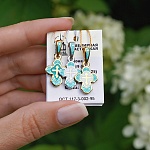 Серебряный крестик КРЭ19 бирюзовая эмаль