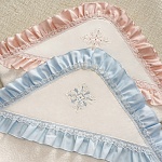 Махровая крестильная крыжма с оборкой "Жемчуг"