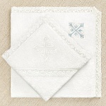 Кружевное полотенце для крещения "Лучистый крест"