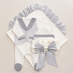 Костюмчик/комплект с уголком Денди серая пастель