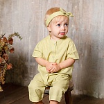 Льняной комбинезон Ветерок оливка