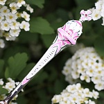 Серебряная ложка с эмалью "Крестнице"