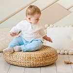 Костюмчик из муслина Дуэт молочно-голубой для мальчика