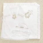 Детский крестильный набор "Золотая лоза" с полотенцем