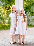 Платье Розочки белое лён