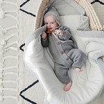 Вязаный текстурный комбинезон Серый