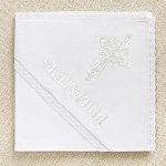 Крестильный комплект "Кружевное перышко" с пеленкой