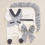 Костюмчик/комплект с уголком Денди крестики-нолики