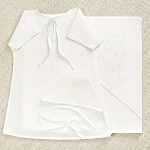 Крестильный комплект "Листики" для ребенка с пеленкой