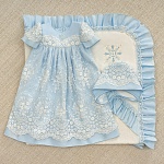 Махровая крестильная крыжма с оборкой "Жемчуг"