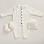 Набор комбинезон с пледом "Капелька" молочный