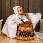 Теплая пеленка для крещения "Ангел" с капюшоном