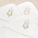 Махровое полотенце для крещения с уголком "Крестик с лозой"