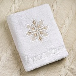 Махровое полотенце с вышитым крестом-звездицей