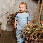 Льняной комбинезон Ветерок серо-голубой