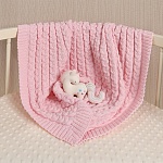 Детский плед "Косички" розовый