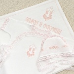 Крестильный комплект "Розовая лоза" для девочки с крыжмой