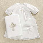 Крестильный набор для девочки "Традиция" с полотенцем