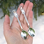 Серебряная ложка c колокольчиком для крестника/крестницы