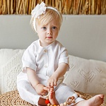 Льняной комбинезон Ветерок белый