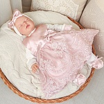 Комплект на выписку девочки "Самия" молочно-пудровый