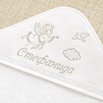 Махровое крестильное полотенце с уголком "Ангел"