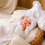 Детский крестильный комплект "Ангел" с пеленкой