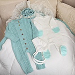 Вязаный комплект на выписку "Жемчуг" тиффани