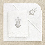 Детский крестильный набор "Серебряная лоза" с полотенцем