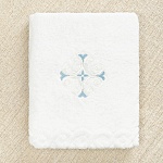 Классическое крестильное полотенце "Кудрявый крестик"