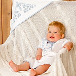 Крестильный комплект "Листики" для ребенка с пеленкой