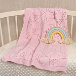 Детский плед "Сердечки" розовый