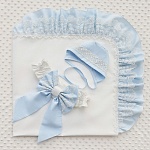 Комплект на выписку "Конфетти" голубой