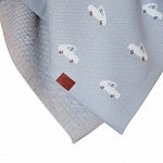 Вязаный детский плед "Машинки"