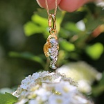 Серебряная подвеска Ангелочек, объемный