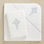 Крестильный набор "Голубое перышко" с полотенцем