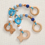 Грызунок Рыбка, деревянно-вязаная игрушка