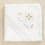 Кружевное полотенце для крещения "Крест с орнаментом"